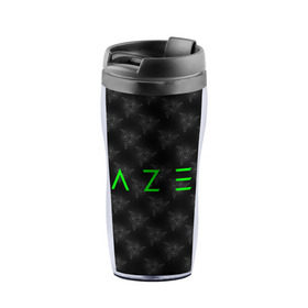 Термокружка-непроливайка с принтом RAZER в городе Новоалтайск, внутренняя часть — пищевой пластик, наружная часть — прозрачный пластик, между ними — полиграфическая вставка с рисунком | объем — 350 мл, герметичная крышка | Тематика изображения на принте: 101 | brand | company | gamer | green | logo | mamba | naga | player | razer | rzr | snake | бренд | железо | зеленый | змея | компания | лого | рейзер | софт