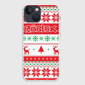 Чехол для iPhone 13 mini с принтом Новогодний Roblox в городе Новоалтайск,  |  | dynablocks | roblox | блоки | вселенная | герои | год | кубики | новый | роблокс | снег | снежинки | узор