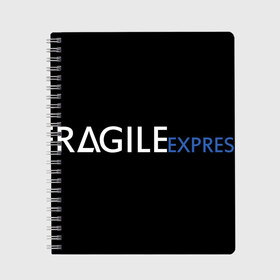 Тетрадь с принтом FRAGILE EXPRESS в городе Новоалтайск, 100% бумага | 48 листов, плотность листов — 60 г/м2, плотность картонной обложки — 250 г/м2. Листы скреплены сбоку удобной пружинной спиралью. Уголки страниц и обложки скругленные. Цвет линий — светло-серый
 | kojima productions | кодзима | кодзима продакшн