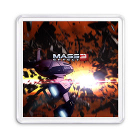 Магнит 55*55 с принтом MASS EFFECT в городе Новоалтайск, Пластик | Размер: 65*65 мм; Размер печати: 55*55 мм | Тематика изображения на принте: amdromeda initiative | andromeda | game | gun | hemet | n7 | rifle | ryder | soldier | space | star | weapon