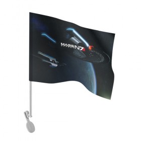 Флаг для автомобиля с принтом MASS EFFECT N7 в городе Новоалтайск, 100% полиэстер | Размер: 30*21 см | amdromeda initiative | andromeda | game | gun | hemet | n7 | rifle | ryder | soldier | space | star | weapon