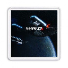 Магнит 55*55 с принтом MASS EFFECT N7 в городе Новоалтайск, Пластик | Размер: 65*65 мм; Размер печати: 55*55 мм | Тематика изображения на принте: amdromeda initiative | andromeda | game | gun | hemet | n7 | rifle | ryder | soldier | space | star | weapon