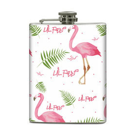 Фляга с принтом Lil Peep pink flamingo в городе Новоалтайск, металлический корпус | емкость 0,22 л, размер 125 х 94 мм. Виниловая наклейка запечатывается полностью | Тематика изображения на принте: benz truck | girls. pink | gustav hr | hip hop | lil | lil peep | peep | rap | лил | лилпип | листья | пальма | пальмы | пип | розовый | рэп | фламинго | хип хоп | эмо | эмо реп