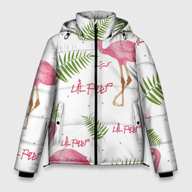 Мужская зимняя куртка 3D с принтом Lil Peep pink flamingo в городе Новоалтайск, верх — 100% полиэстер; подкладка — 100% полиэстер; утеплитель — 100% полиэстер | длина ниже бедра, свободный силуэт Оверсайз. Есть воротник-стойка, отстегивающийся капюшон и ветрозащитная планка. 

Боковые карманы с листочкой на кнопках и внутренний карман на молнии. | Тематика изображения на принте: benz truck | girls. pink | gustav hr | hip hop | lil | lil peep | peep | rap | лил | лилпип | листья | пальма | пальмы | пип | розовый | рэп | фламинго | хип хоп | эмо | эмо реп