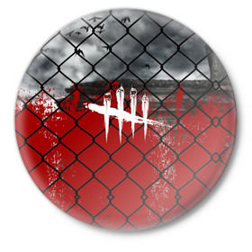 Значок с принтом DEAD BY DAYLIGHT в городе Новоалтайск,  металл | круглая форма, металлическая застежка в виде булавки | dead by daylight | game | hillbilly | maniacs | trapper | wraith | деревенщина | игра | мертвые днем | охотник | призрак