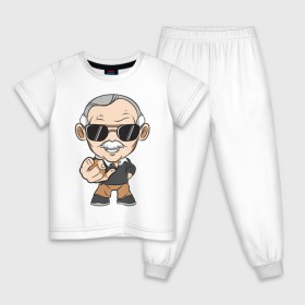 Детская пижама хлопок с принтом Stan Lee в городе Новоалтайск, 100% хлопок |  брюки и футболка прямого кроя, без карманов, на брюках мягкая резинка на поясе и по низу штанин
 | Тематика изображения на принте: comics | lieber | martin | marvel | stanley | актёр | ли | либер | мартин | писатель | продюсер | редактор | стэн | стэнли | сценарист | телеведущий