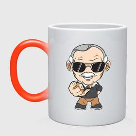 Кружка хамелеон с принтом Stan Lee в городе Новоалтайск, керамика | меняет цвет при нагревании, емкость 330 мл | comics | lieber | martin | marvel | stanley | актёр | ли | либер | мартин | писатель | продюсер | редактор | стэн | стэнли | сценарист | телеведущий