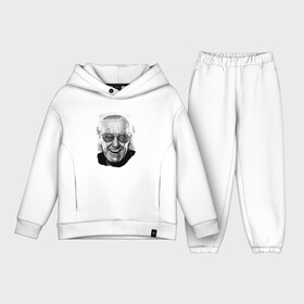Детский костюм хлопок Oversize с принтом Стен Ли в городе Новоалтайск,  |  | stan | stan lee | автор | знаменитость. личность | комиксы | легенда | лицо | очки | писатель | портрет | редактор | стен | стен ли | художник