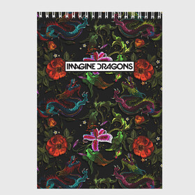 Скетчбук с принтом Imagine Dragons Ink в городе Новоалтайск, 100% бумага
 | 48 листов, плотность листов — 100 г/м2, плотность картонной обложки — 250 г/м2. Листы скреплены сверху удобной пружинной спиралью | imagine dragons | imagine dragons origins | имэджн драгонз | рок