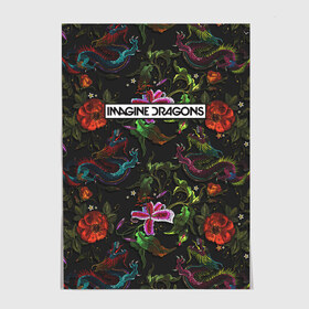 Постер с принтом Imagine Dragons Ink в городе Новоалтайск, 100% бумага
 | бумага, плотность 150 мг. Матовая, но за счет высокого коэффициента гладкости имеет небольшой блеск и дает на свету блики, но в отличии от глянцевой бумаги не покрыта лаком | imagine dragons | imagine dragons origins | имэджн драгонз | рок