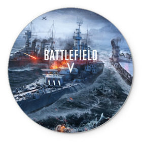 Коврик для мышки круглый с принтом BATTLEFIELD 5 в городе Новоалтайск, резина и полиэстер | круглая форма, изображение наносится на всю лицевую часть | Тематика изображения на принте: action | bttlefield | gamer | play | shooter | soldier | war | батлфилд | война | солдат | шутер