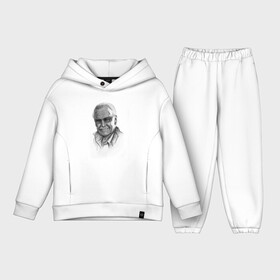 Детский костюм хлопок Oversize с принтом Стен Ли в городе Новоалтайск,  |  | stan | stan lee | автор | знаменитость. личность | комиксы | легенда | лицо | очки | писатель | портрет | редактор | стен | стен ли | художник