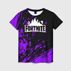 Женская футболка 3D с принтом FORTNITE в городе Новоалтайск, 100% полиэфир ( синтетическое хлопкоподобное полотно) | прямой крой, круглый вырез горловины, длина до линии бедер | 2019 | armor | armour | cybersport | esport | fortnite | game | llama | logo | броня | игра | киберспорт | лама | симулятор строительства | строительство | фиолетовый | фирменные цвета | фортнайт