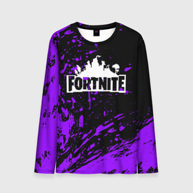 Мужской лонгслив 3D с принтом FORTNITE в городе Новоалтайск, 100% полиэстер | длинные рукава, круглый вырез горловины, полуприлегающий силуэт | 2019 | armor | armour | cybersport | esport | fortnite | game | llama | logo | броня | игра | киберспорт | лама | симулятор строительства | строительство | фиолетовый | фирменные цвета | фортнайт