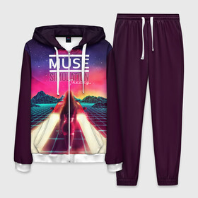 Мужской костюм 3D с принтом Muse Simulation Theory в городе Новоалтайск, 100% полиэстер | Манжеты и пояс оформлены тканевой резинкой, двухслойный капюшон со шнурком для регулировки, карманы спереди | Тематика изображения на принте: matthew bellamy | muse | simulation theory | мьюз | мэт бэллами | мэтью беллами