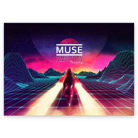 Поздравительная открытка с принтом Muse / Simulation Theory в городе Новоалтайск, 100% бумага | плотность бумаги 280 г/м2, матовая, на обратной стороне линовка и место для марки
 | matthew bellamy | muse | simulation theory | мьюз | мэт бэллами | мэтью беллами