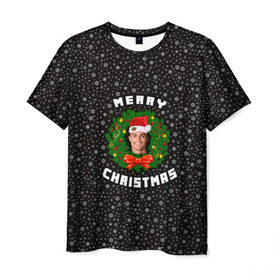 Мужская футболка 3D с принтом Cristiano Ronaldo. Christmas в городе Новоалтайск, 100% полиэфир | прямой крой, круглый вырез горловины, длина до линии бедер | 7 | christmas | cr7 | cristiano | juventus | new year | ronaldo | xmas | криштиану | рождество | роналду | ювентус