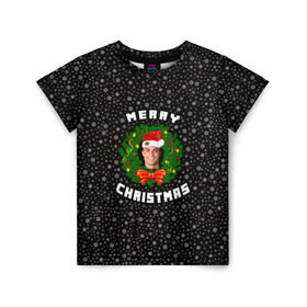 Детская футболка 3D с принтом Cristiano Ronaldo. Christmas в городе Новоалтайск, 100% гипоаллергенный полиэфир | прямой крой, круглый вырез горловины, длина до линии бедер, чуть спущенное плечо, ткань немного тянется | Тематика изображения на принте: 7 | christmas | cr7 | cristiano | juventus | new year | ronaldo | xmas | криштиану | рождество | роналду | ювентус