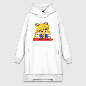Платье-худи хлопок с принтом Sailor Moon Good Luck в городе Новоалтайск,  |  | good luck | goodluck | sailor moon | sailormoon | мультик | мультяшка | надпись | сейлор мун | сейлормун | сэйлормун | удачи