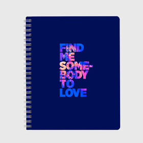 Тетрадь с принтом Queen Somebody To Love в городе Новоалтайск, 100% бумага | 48 листов, плотность листов — 60 г/м2, плотность картонной обложки — 250 г/м2. Листы скреплены сбоку удобной пружинной спиралью. Уголки страниц и обложки скругленные. Цвет линий — светло-серый
 | bohemian | brian | freddie | may | mercury | queen | rhapsody | roger | taylor | богемная | богемская | брайан | джон | королева | меркьюри | мэй | рапсодия | роджер | тейлор | фредди