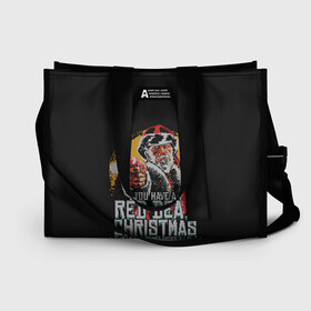 Сумка-шоппер 3D с принтом Red Dead Christmas в городе Новоалтайск, 100% полиэстер | застегивается на металлическую кнопку; внутренний карман застегивается на молнию. Стенки укреплены специальным мягким материалом, чтобы защитить содержимое от несильных ударов
 | christmas | dead | gamer | john | marston | new | rdr | red | redemption | rockstar | shooter | western | xmas | year | вестерн | джон | марстон | рождество | шутер