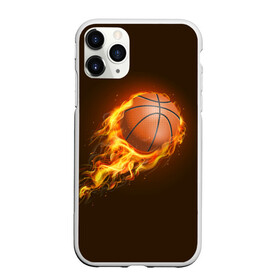 Чехол для iPhone 11 Pro матовый с принтом Баскетбол в городе Новоалтайск, Силикон |  | баскетбол | мяч | огонь