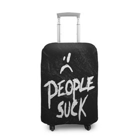 Чехол для чемодана 3D с принтом XXXTentacion: People Suck :( в городе Новоалтайск, 86% полиэфир, 14% спандекс | двустороннее нанесение принта, прорези для ручек и колес | broken | dead | heart | king | legend | music | rap | rapper | red | revenge | rip | xtentation | xxtennation | xxx | xxxtentacion | красное | мертв | музыка | память | разбитое | репер | рип | рэп | сердце | тентасьон | умер