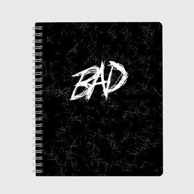 Тетрадь с принтом XXXTentacion - BAD в городе Новоалтайск, 100% бумага | 48 листов, плотность листов — 60 г/м2, плотность картонной обложки — 250 г/м2. Листы скреплены сбоку удобной пружинной спиралью. Уголки страниц и обложки скругленные. Цвет линий — светло-серый
 | bad | broken | dead | heart | king | music | rap | rapper | red | revenge | rip | xtentation | xxtennation | xxx | xxxtentacion | красное | мертв | музыка | память | разбитое | репер | рип | рэп | сердце | тентасьон | умер