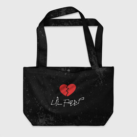 Пляжная сумка 3D с принтом Lil Peep Broken Heart в городе Новоалтайск, 100% полиэстер | застегивается на металлическую кнопку; внутренний карман застегивается на молнию. Стенки укреплены специальным мягким материалом, чтобы защитить содержимое от несильных ударов
 | broken | dead | heart | lil | lil peep | lilpeep | music | peep | pump | rap | rapper | red | rip | густав | красное | лил | лил пип | лилпип | мертв | память | пип | разбитое | рип | рэп | рэпер | сердечко | сердце | умер | эмо