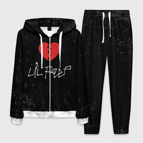 Мужской костюм 3D с принтом Lil Peep Broken Heart в городе Новоалтайск, 100% полиэстер | Манжеты и пояс оформлены тканевой резинкой, двухслойный капюшон со шнурком для регулировки, карманы спереди | broken | dead | heart | lil | lil peep | lilpeep | music | peep | pump | rap | rapper | red | rip | густав | красное | лил | лил пип | лилпип | мертв | память | пип | разбитое | рип | рэп | рэпер | сердечко | сердце | умер | эмо