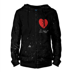 Мужская толстовка 3D на молнии с принтом Lil Peep Broken Heart в городе Новоалтайск, 100% полиэстер | длина до линии бедра, манжеты и пояс оформлены мягкой тканевой резинкой, двухслойный капюшон со шнурком для регулировки, спереди молния, по бокам два кармана | broken | dead | heart | lil | lil peep | lilpeep | music | peep | pump | rap | rapper | red | rip | густав | красное | лил | лил пип | лилпип | мертв | память | пип | разбитое | рип | рэп | рэпер | сердечко | сердце | умер | эмо