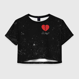 Женская футболка 3D укороченная с принтом Lil Peep Broken Heart в городе Новоалтайск, 100% полиэстер | круглая горловина, длина футболки до линии талии, рукава с отворотами | broken | dead | heart | lil | lil peep | lilpeep | music | peep | pump | rap | rapper | red | rip | густав | красное | лил | лил пип | лилпип | мертв | память | пип | разбитое | рип | рэп | рэпер | сердечко | сердце | умер | эмо