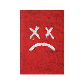 Обложка для паспорта матовая кожа с принтом Lil Peep Sad Face в городе Новоалтайск, натуральная матовая кожа | размер 19,3 х 13,7 см; прозрачные пластиковые крепления | Тематика изображения на принте: broken | dead | heart | lil | lil peep | lilpeep | music | peep | pump | rap | rapper | red | rip | густав | красное | лил | лил пип | лилпип | мертв | память | пип | разбитое | рип | рэп | рэпер | сердечко | сердце | умер | эмо