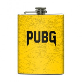 Фляга с принтом PUBG в городе Новоалтайск, металлический корпус | емкость 0,22 л, размер 125 х 94 мм. Виниловая наклейка запечатывается полностью | Тематика изображения на принте: 
