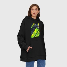 Худи SuperOversize хлопок с принтом Чужой alien в городе Новоалтайск, 70% хлопок, 30% полиэстер, мягкий начес внутри | карман-кенгуру, эластичная резинка на манжетах и по нижней кромке, двухслойный капюшон
 | alien | horror | инопланитянин | космос | нло | ужасы | хищник | чужие | чужой