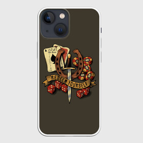Чехол для iPhone 13 mini с принтом RDR. Redeem Youself в городе Новоалтайск,  |  | dead | gamer | john | marston | rdr | red | redemption | rockstar | shooter | western | вестерн | джон | марстон | шутер