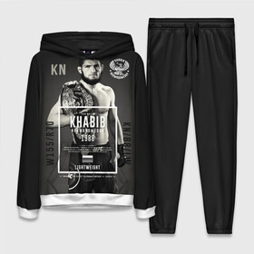 Женский костюм 3D (с толстовкой) с принтом Хабиб Нурмагомедов в городе Новоалтайск,  |  | khabib nurmagomedov | mma | the eagle | ufc | боец | бои без правил | борьба | микс файт | мма | орёл | самбо | хабиб | хабиб нурмагомедов
