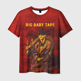 Мужская футболка 3D с принтом BIG BABY TAPE - Dragonborn в городе Новоалтайск, 100% полиэфир | прямой крой, круглый вырез горловины, длина до линии бедер | baby | bbt | big | dragonborn | dragons | fire | gimme | lost | rap | raper | tape | the | trap | взял | дракон | драконы | огонь | русский | рэп | рэппер | твою