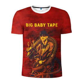 Мужская футболка 3D спортивная с принтом BIG BABY TAPE - Dragonborn в городе Новоалтайск, 100% полиэстер с улучшенными характеристиками | приталенный силуэт, круглая горловина, широкие плечи, сужается к линии бедра | Тематика изображения на принте: baby | bbt | big | dragonborn | dragons | fire | gimme | lost | rap | raper | tape | the | trap | взял | дракон | драконы | огонь | русский | рэп | рэппер | твою