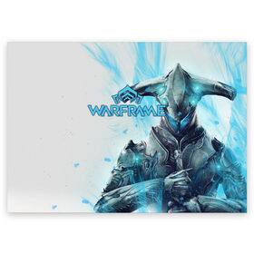 Поздравительная открытка с принтом Warframe в городе Новоалтайск, 100% бумага | плотность бумаги 280 г/м2, матовая, на обратной стороне линовка и место для марки
 | Тематика изображения на принте: бумеранг | коса | мечь | нож | оружие | перчатки | пистолет | топор | шутер | экзоскелет