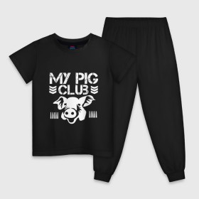 Детская пижама хлопок с принтом My Pig Club в городе Новоалтайск, 100% хлопок |  брюки и футболка прямого кроя, без карманов, на брюках мягкая резинка на поясе и по низу штанин
 | 2019 | дед мороз | дом | елка | желание | животные | зима | кабан | милый | мороз | настроение | новый год | пеппа | подарок | позитив | поросенок | праздник | радость | рождество | салют | санта клаус