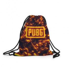 Рюкзак-мешок 3D с принтом PUBG в городе Новоалтайск, 100% полиэстер | плотность ткани — 200 г/м2, размер — 35 х 45 см; лямки — толстые шнурки, застежка на шнуровке, без карманов и подкладки | action | battle royal | fire | game | play | playerunknowns battlegrounds | pubg | winner winner chiken dinner | огонь | шутер
