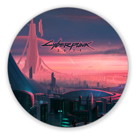Коврик для мышки круглый с принтом Cyberpunk 2077 в городе Новоалтайск, резина и полиэстер | круглая форма, изображение наносится на всю лицевую часть | action | rpg | solo | techie | киберпанк | найт сити | нетраннер | соло | технарь