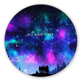 Коврик для мышки круглый с принтом No Mans SKY в городе Новоалтайск, резина и полиэстер | круглая форма, изображение наносится на всю лицевую часть | game | hill | hills | mounatin | mounatins | nms | no mans sky | planet | rock | rocks | sky | snow | space | winter | игры | планеты