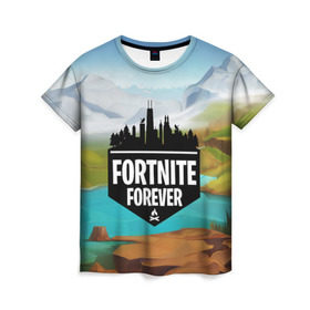 Женская футболка 3D с принтом Fortnite Forever в городе Новоалтайск, 100% полиэфир ( синтетическое хлопкоподобное полотно) | прямой крой, круглый вырез горловины, длина до линии бедер | battle royale | fortnite | fortnite battle royale | futuresynth | game | outrun | retrowave | synth | synthwave | игры | ретровейв | синтвейв | фортнайт
