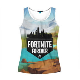 Женская майка 3D с принтом Fortnite Forever в городе Новоалтайск, 100% полиэстер | круглая горловина, прямой силуэт, длина до линии бедра | battle royale | fortnite | fortnite battle royale | futuresynth | game | outrun | retrowave | synth | synthwave | игры | ретровейв | синтвейв | фортнайт