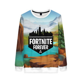 Женский свитшот 3D с принтом Fortnite Forever в городе Новоалтайск, 100% полиэстер с мягким внутренним слоем | круглый вырез горловины, мягкая резинка на манжетах и поясе, свободная посадка по фигуре | battle royale | fortnite | fortnite battle royale | futuresynth | game | outrun | retrowave | synth | synthwave | игры | ретровейв | синтвейв | фортнайт