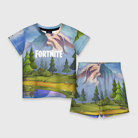 Детский костюм с шортами 3D с принтом Fortnite в городе Новоалтайск,  |  | Тематика изображения на принте: battle royale | fortnite | fortnite battle royale | futuresynth | game | outrun | retrowave | synth | synthwave | игры | ретровейв | синтвейв | фортнайт