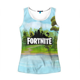 Женская майка 3D с принтом FORTNITE в городе Новоалтайск, 100% полиэстер | круглая горловина, прямой силуэт, длина до линии бедра | battle royale | fortnite | fortnite battle royale | futuresynth | game | outrun | retrowave | synth | synthwave | игры | ретровейв | синтвейв | фортнайт