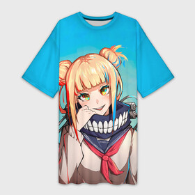 Платье-футболка 3D с принтом My Hero Academia. Himiko Toga в городе Новоалтайск,  |  | bokunoheroacademia | himiko | himikotoga | leagueofvillains | myheroacademia | toga | vanguardactionsquad | косэй | лигазлодеев | моягеройскаяакадемия | передовойотряд | причуда | тога | химико